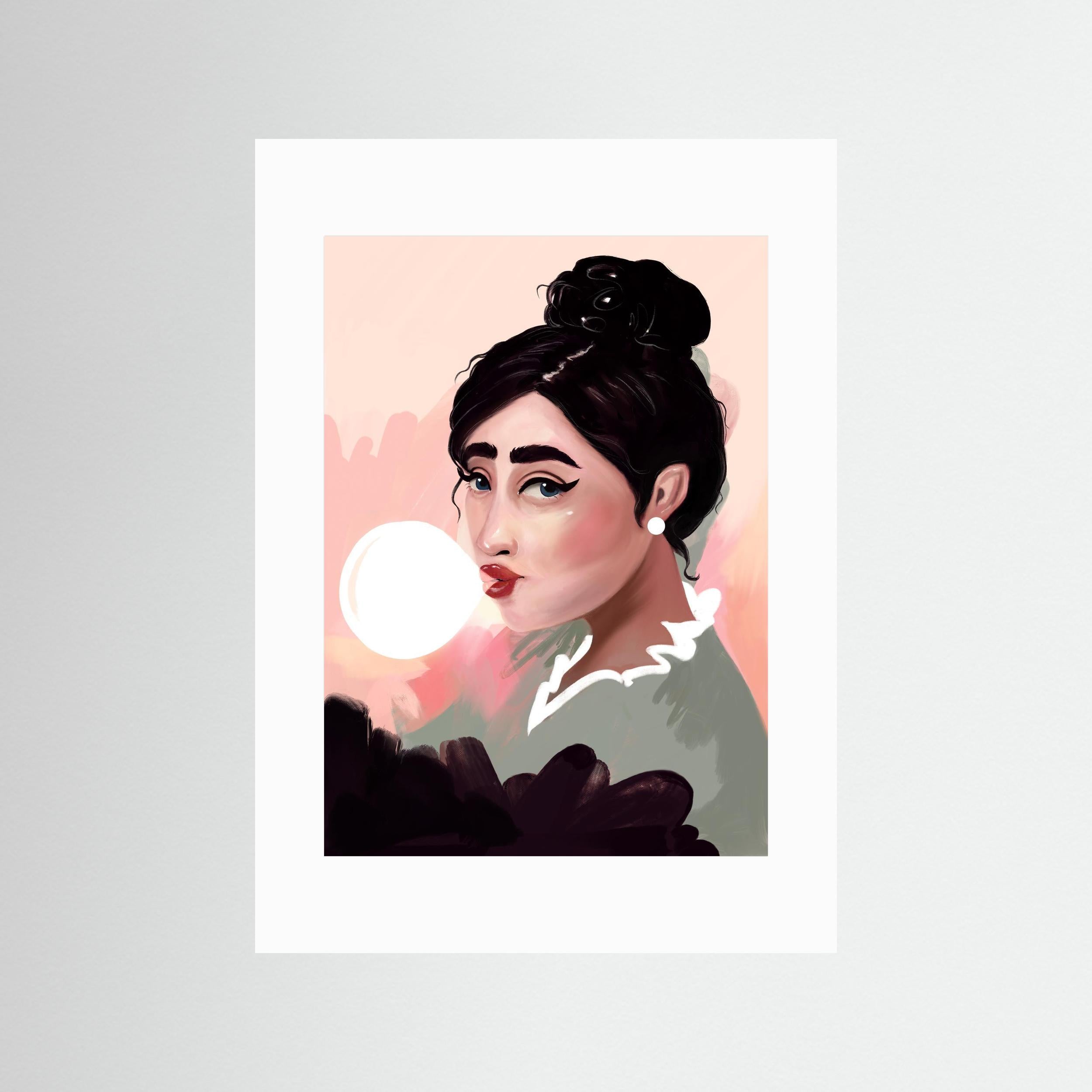 BUBBLEGUM LADY - FINE ART PRINT