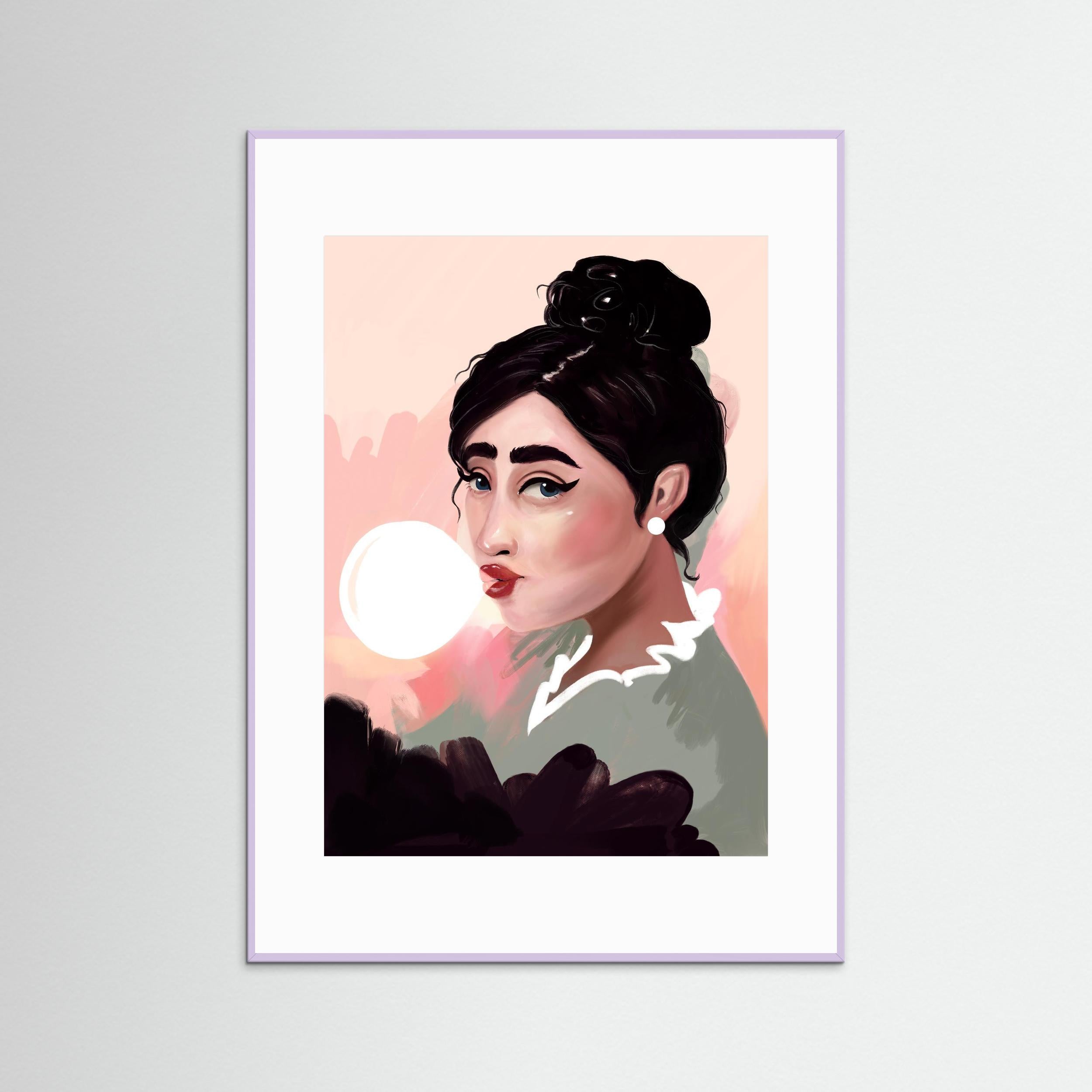 BUBBLEGUM LADY - FINE ART PRINT