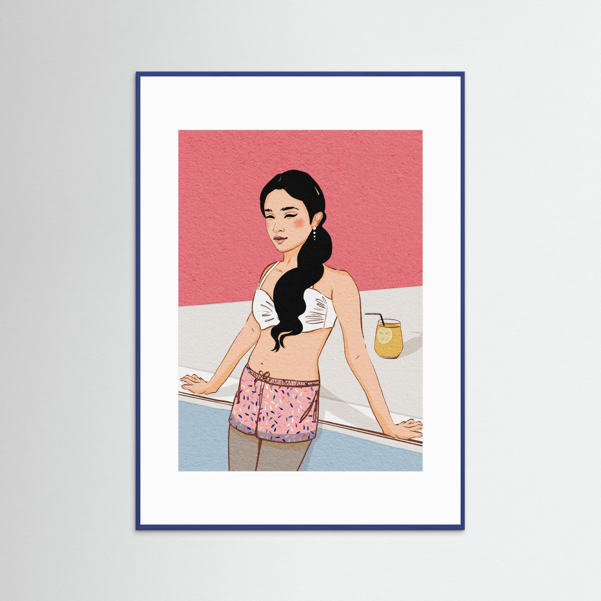 BY THE POOL - FINE ART PRINT