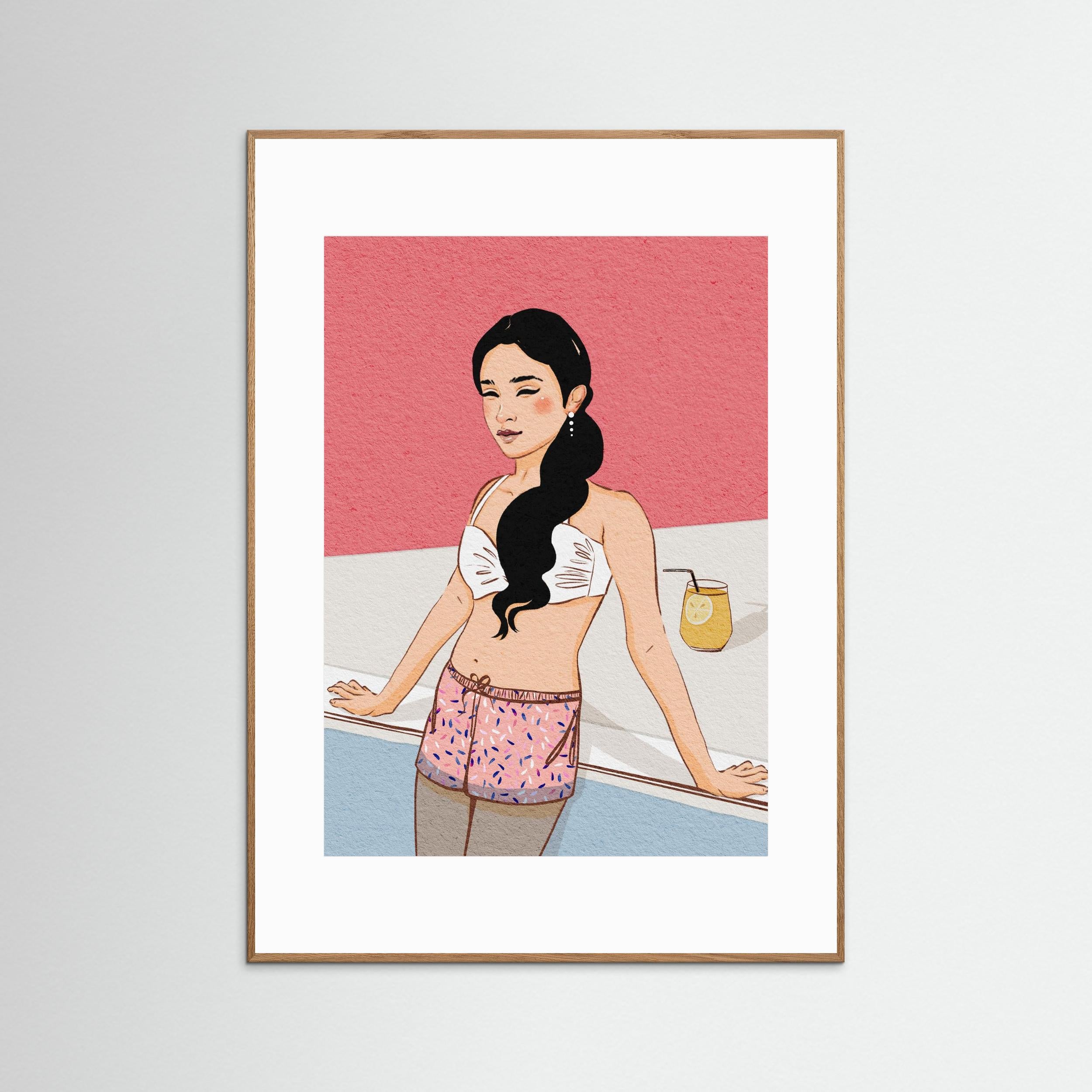 BY THE POOL - FINE ART PRINT