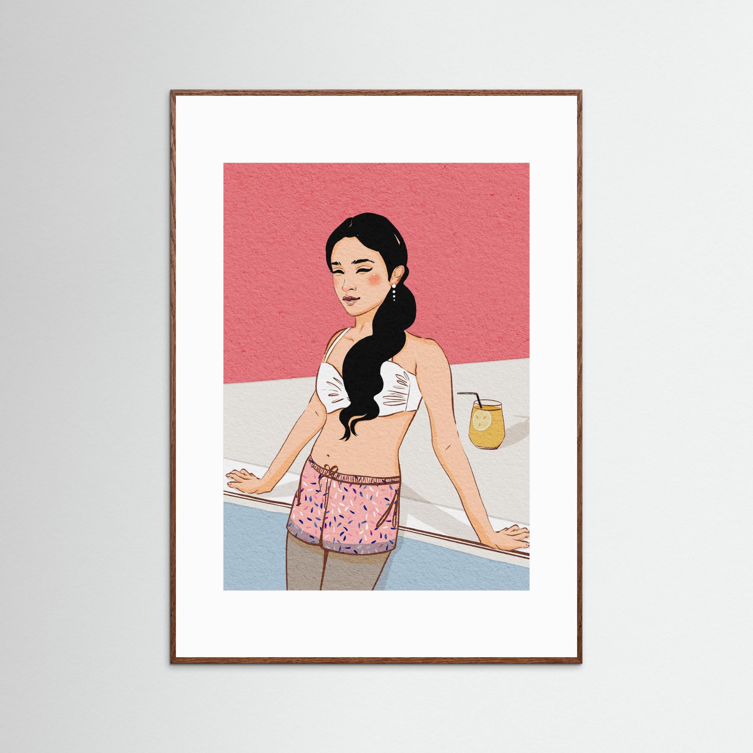 BY THE POOL - FINE ART PRINT