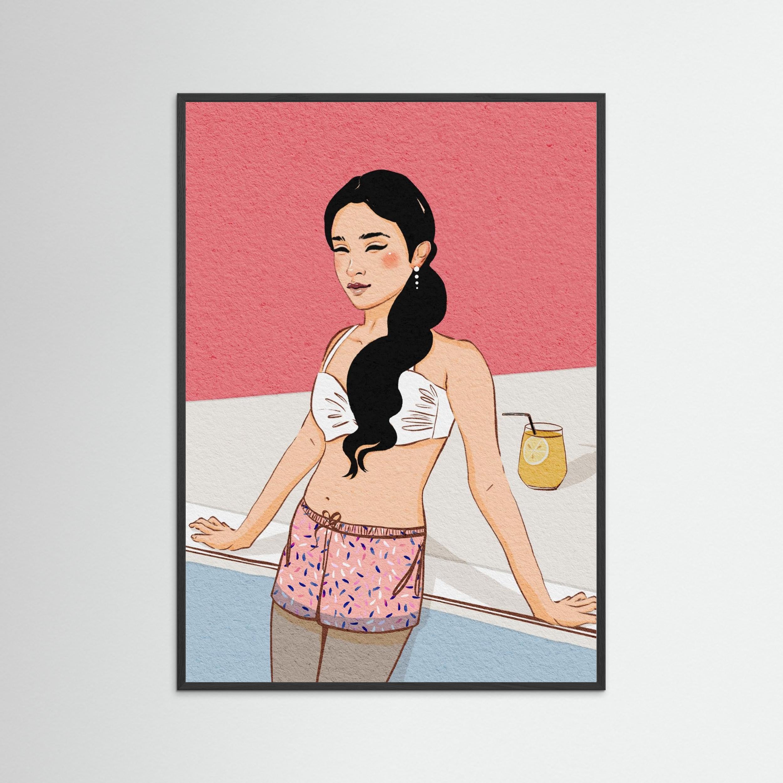 BY THE POOL - FINE ART PRINT