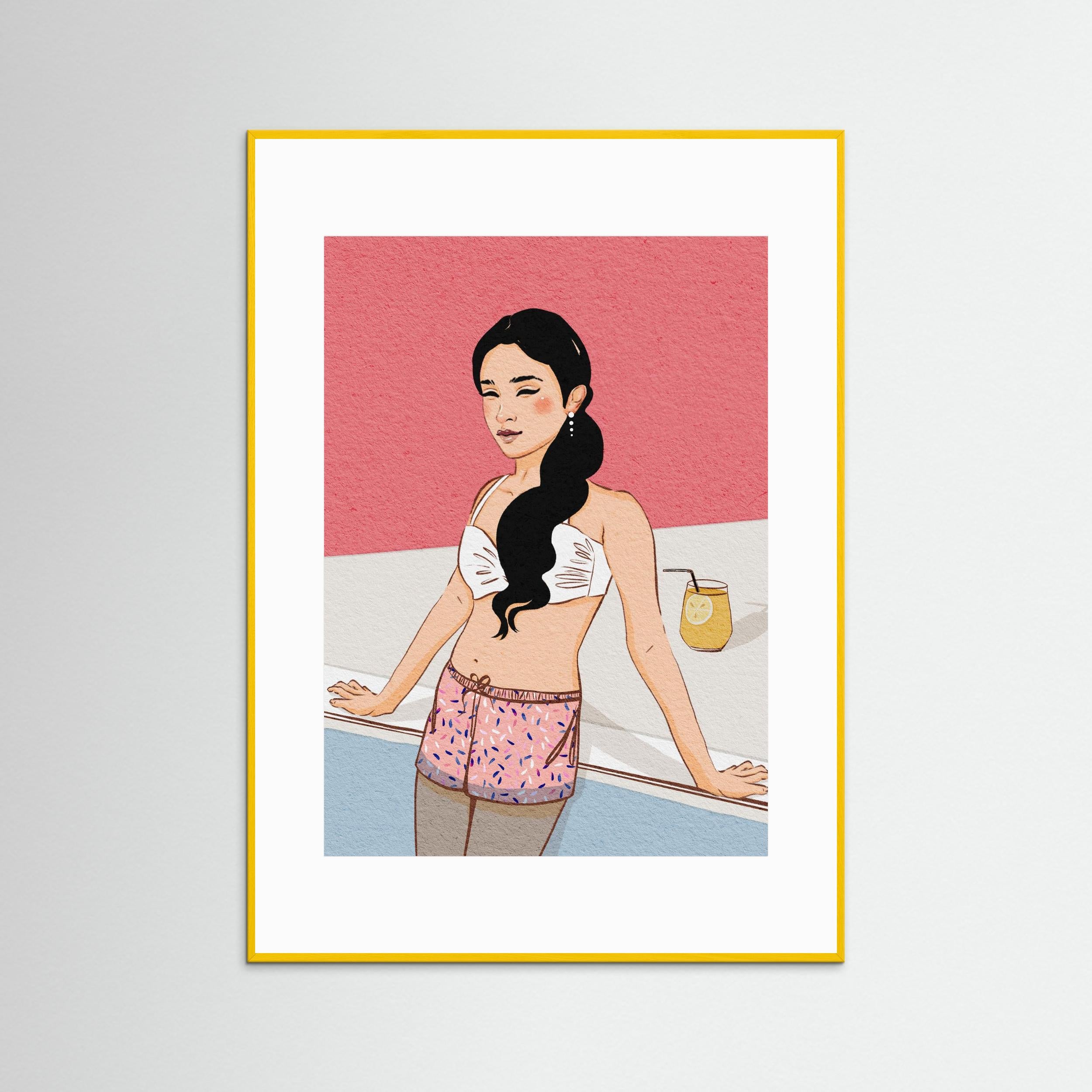 BY THE POOL - FINE ART PRINT