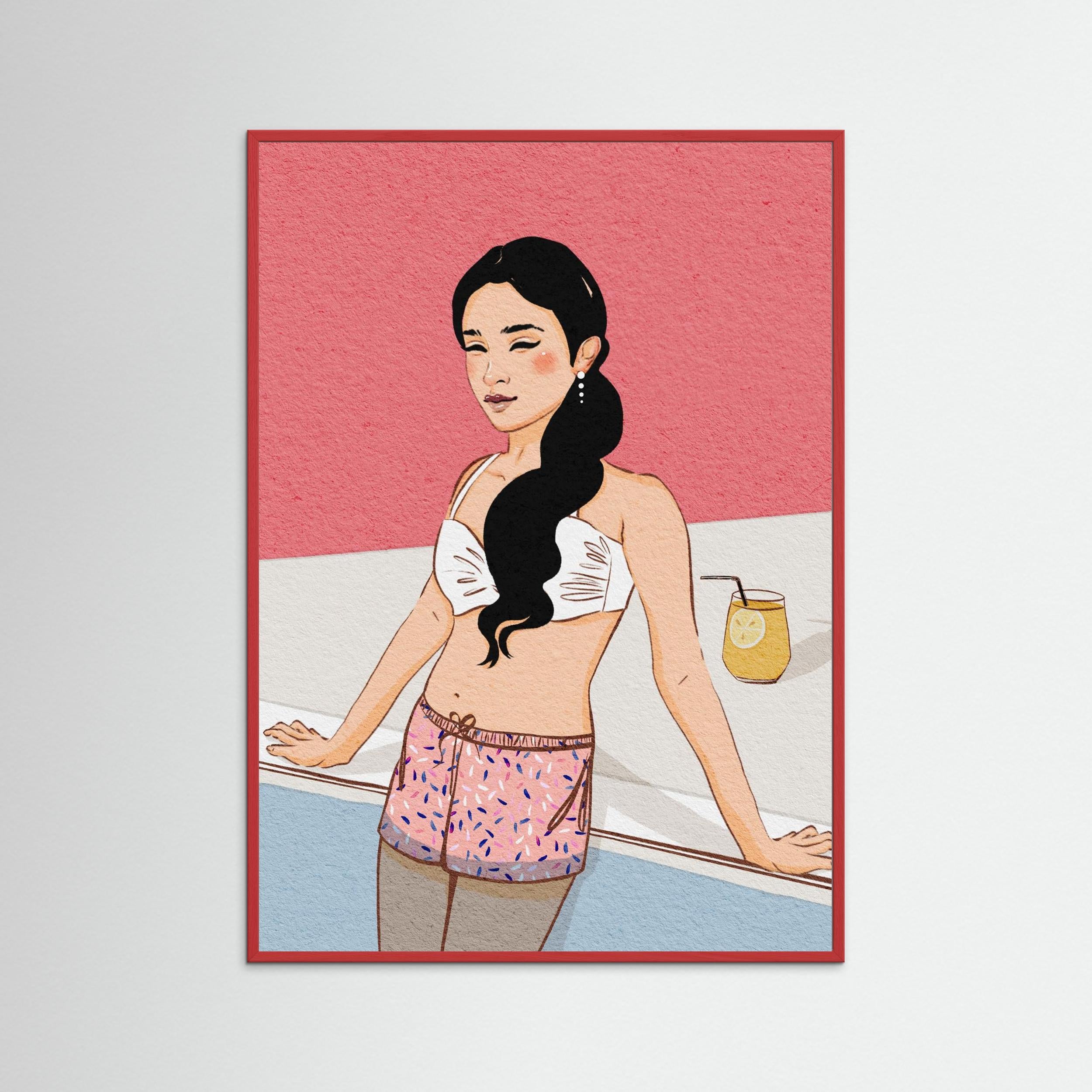 BY THE POOL - FINE ART PRINT